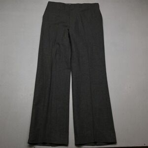 Vtg Bespoke 32x32 Gray Nailshead Tweed Wool Flat Front Classic Dress Mens Pants